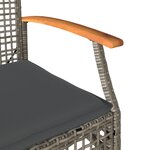 vidaXL Chaises de jardin coussins lot de 4 gris résine tressée acacia