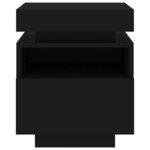 vidaXL Armoire de chevet avec lumières LED noir 40x39x48 5 cm