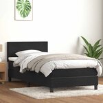 vidaXL Sommier à lattes de lit avec matelas et LED noir 90x220 cm velours
