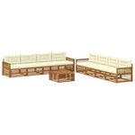 vidaXL Ensemble de canapés d'extérieur 9 pc Naturel et Crème