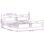 vidaXL Cadre de lit en métal sans matelas chêne fumé 193x201 cm