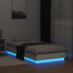 vidaXL Cadre de lit sans matelas avec lumières LED blanc 75x190 cm
