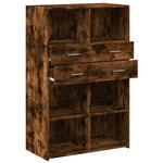 vidaXL Buffet haut chêne fumé 80x42 5x124 cm bois d'ingénierie
