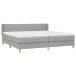 vidaXL Sommier à lattes de lit avec matelas Gris clair 200x200cm Tissu