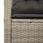 vidaXL Canapé de jardin 2 places avec coussins en rotin synthétique gris