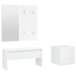 vidaXL Ensemble de meubles de couloir Blanc brillant Bois d'ingénierie