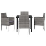 vidaXL Ensemble de salle à manger pour jardin 5 Pièces Gris polyrotin