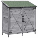 vidaXL Abri de jardin Gris 106 x 56 x 113 5 cm Bois de Sapin Massif