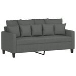 vidaXL Ensemble de canapés 2 Pièces avec coussins Gris foncé Tissu