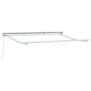 vidaXL Cadre de auvent manuel Réglable Blanc 3 5 x 2 5 m Acier