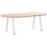 vidaXL Pieds de table basse en forme de V  2 pièces  blanc  38 x (42-43 3) cm  acier