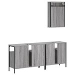vidaXL Ensemble de meubles de salle de bain 3 Pièces Sonoma gris
