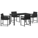 vidaXL Ensemble de salle à manger pour jardin 5 Pièces Noir polyrotin
