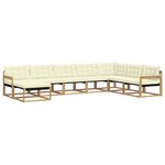 vidaXL Ensemble de canapés d'extérieur 8 Pièces Blanc et crème