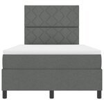 vidaXL Lit à ressorts avec matelas et LED  gris foncé  120 x 190 cm  tissu