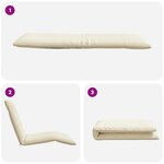 vidaXL Chaise longue pliante crème 175x54x8 5 cm tissu oxford