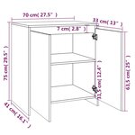 vidaXL Buffet Blanc 70x41x75 cm Bois d'ingénierie