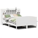 vidaXL Lit bibliothèque sans matelas blanc 140x200 cm bois pin massif