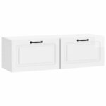 vidaXL Meuble TV mural Montage mural Blanc brillant 98 x 31 x 30 cm