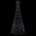 vidaXL Arbre de Noël cône 200 LED Blanc froid 70x180 cm