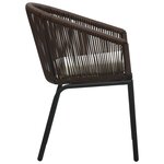 vidaXL Ensemble de bistro 3 Pièces avec coussins Rotin PE Marron