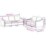 vidaXL Ensemble de canapés 2 Pièces coussins gris foncé tissu