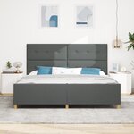 Cadre de lit vidaXL Gris foncé 200x200 cm Tissu