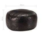 vidaXL Pouf 60 x 30 cm Noir Cuir véritable de chèvre
