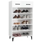 vidaXL Armoire à chaussures Blanc brillant 60x35x105cm Bois ingénierie