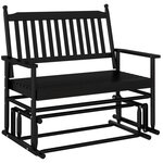 vidaXL Banc balancelle noir 118x70x104 5 cm bois massif de peuplier