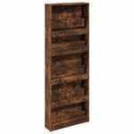 vidaXL Armoire à chaussures miroir 5 niveaux chêne fumé 63x17x169 5 cm