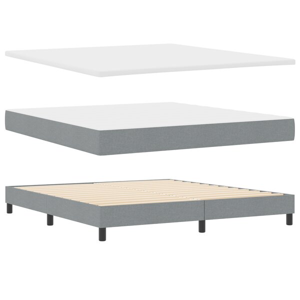 Lit avec sommier à ressorts et matelas vidaXL Gris clair 180x200 cm Tissu