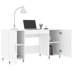 vidaXL Bureau blanc 140x50x75 cm bois d'ingénierie