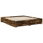 vidaXL Cadre de lit Chêne fumé 200 x 200 cm Bois d'ingénierie