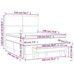 vidaXL Sommier à lattes de lit et matelas Bleu foncé 140x190cm Velours