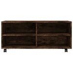 vidaXL Meuble TV sur roulettes Chêne fumé 90x35x35cm Bois d'ingénierie