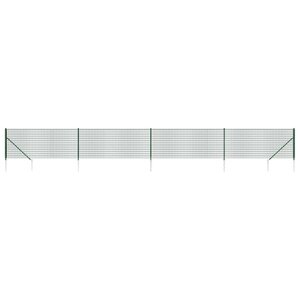 vidaXL Clôture en treillis métallique et piquet d'ancrage vert 1 1x10m