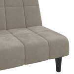 Vidaxl canapé-lit à 2 places gris clair velours