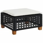 vidaXL Salon de jardin 6 Pièces avec coussins noir résine tressée