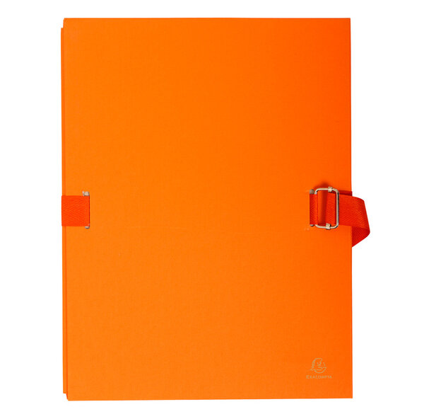 Chemise Pap.toilé sangle + Rabat Orange EXACOMPTA
