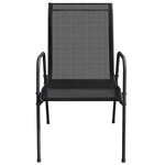 vidaXL Chaises de jardin 4 Pièces Acier et textilène Noir