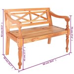 vidaXL Banc Batavia 98 cm Bois d'acajou massif Marron clair