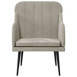 vidaXL Fauteuil Gris clair 63x76x80 cm Velours