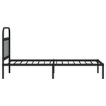 vidaXL Cadre de lit métal sans matelas avec tête de lit noir 80x200 cm