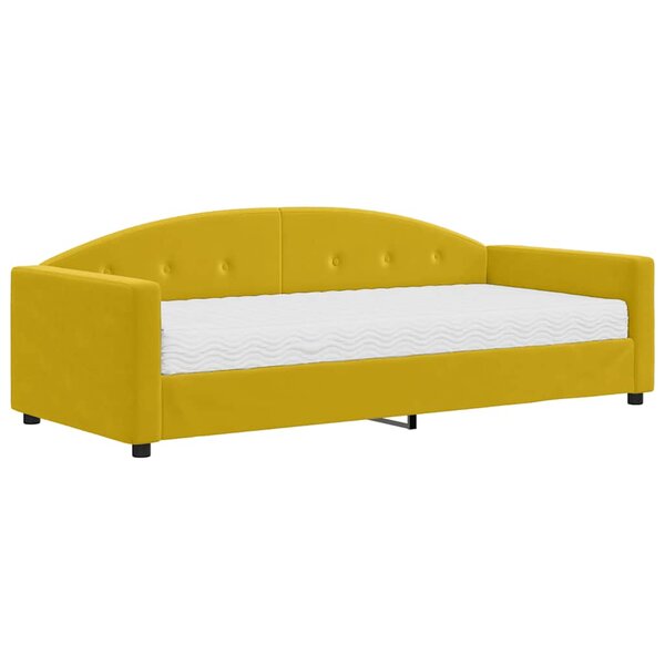 vidaXL Lit de jour avec matelas jaune 90x200 cm velours