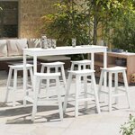 vidaXL Ensemble de bar de jardin 6 Pièces Blanc HDPE