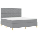 vidaXL Lit à ressorts avec matelas Gris clair 180 x 200 cm tissu