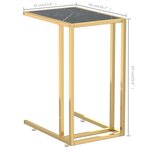 vidaXL Table d'appoint ordinateur Marbre noir 50x35x65 cm Verre trempé