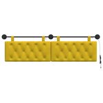 vidaXL Tête de lit suspendue Avec lumière LED Jaune Velours