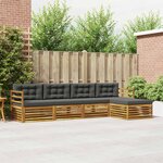 vidaXL Ensemble de canapés d'extérieur 5 Pièces Naturel et Anthracite